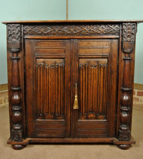 17th Century and Later Linen Fold Side Cupboard