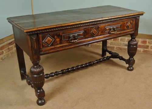 Superb Colour and Patination - 17th Century Elm and Oak Side Table