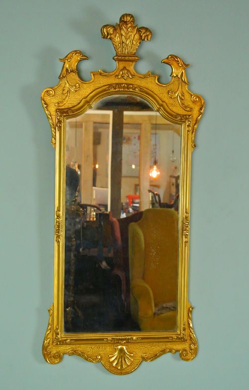 Prince of Wales Feathers George I Giltwood Mirror C. 1870