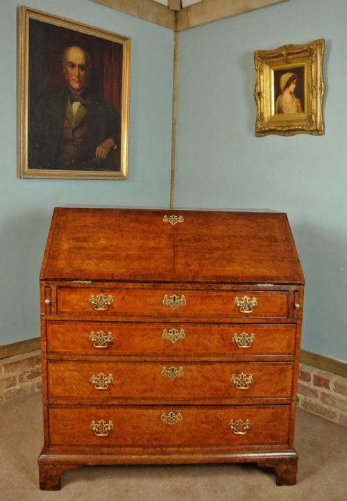 fig 2. Fine George II Burr Walnut Bureau c. 1750