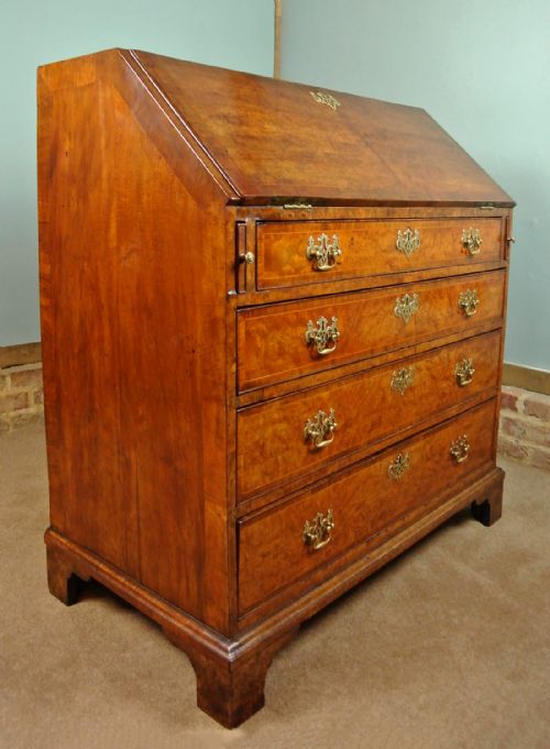 fig 3. Fine George II Burr Walnut Bureau c. 1750