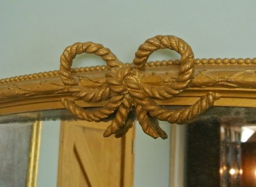 fig 1. Very Large 5ft wide Victorian Giltwood Arched Mirror with Original Plate c.1860
