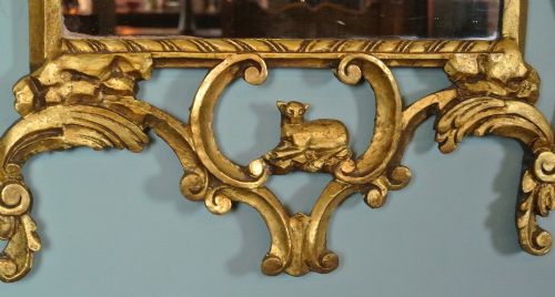 fig 2. Pair of Rare and Fine 18th Century Giltwood Mirrors with Ho-Ho Bird Crests c. 1770