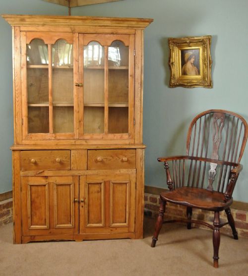 fig 1. Early 19th Century Solid Pine and Glazed Dresser c.1820