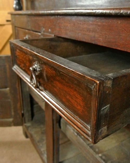 fig 3. Exceptional and Original George I Oak Court Cupboard - Initialled and Dated 1721