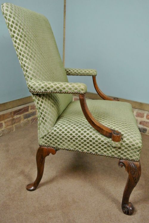 fig 3. Beautiful Georgian Walnut Gainsborough Library Arm Chair c. 1760