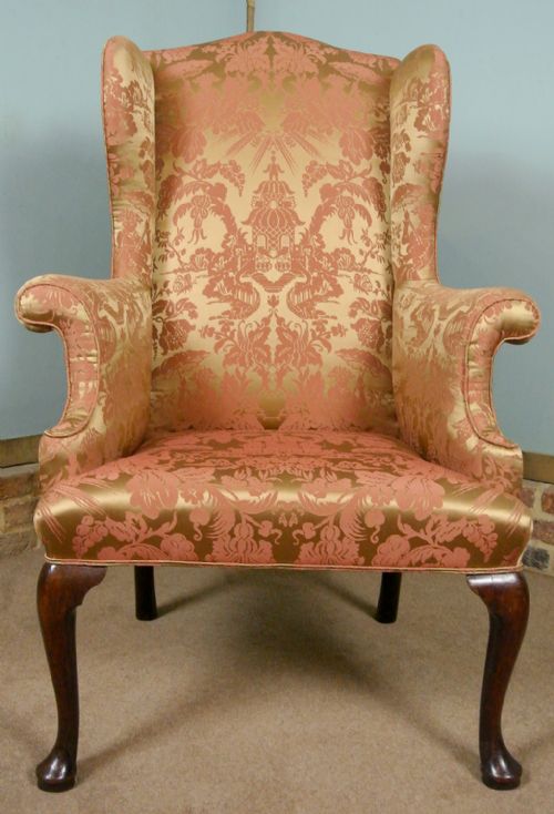 fig 1. Exemplary Queen Anne Red Walnut Wingback Armchair c. 1705