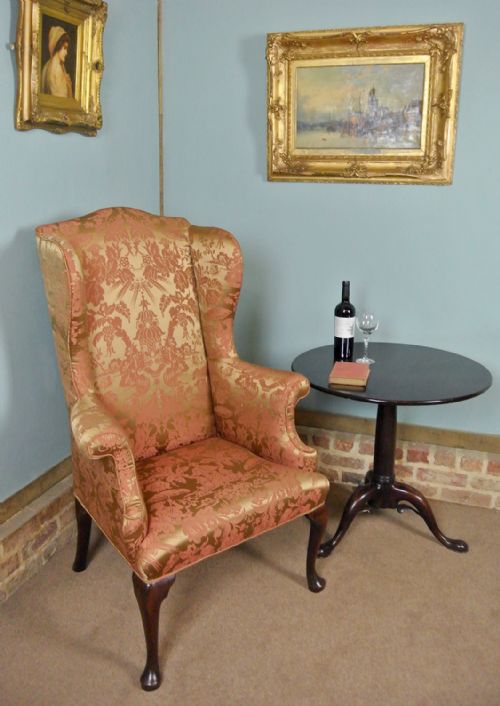 fig 2. Exemplary Queen Anne Red Walnut Wingback Armchair c. 1705