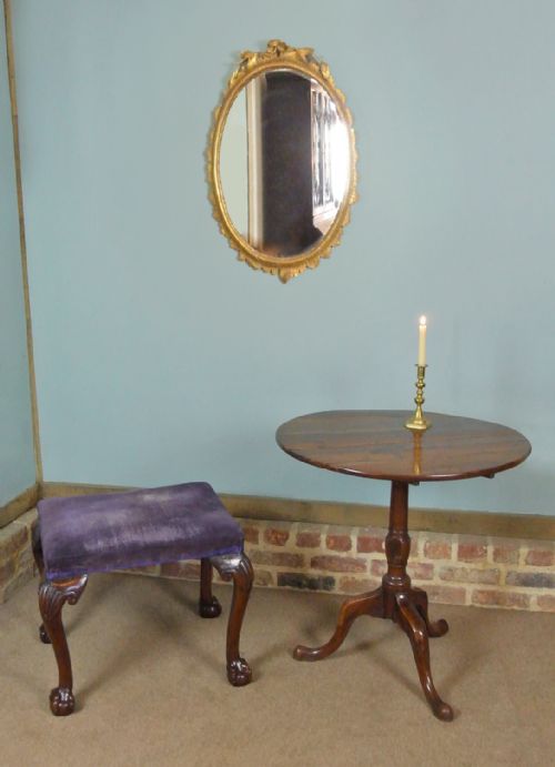 fig 1. Georgian Mahogany Ball and Claw Cabriole Legged Stool c. 1780