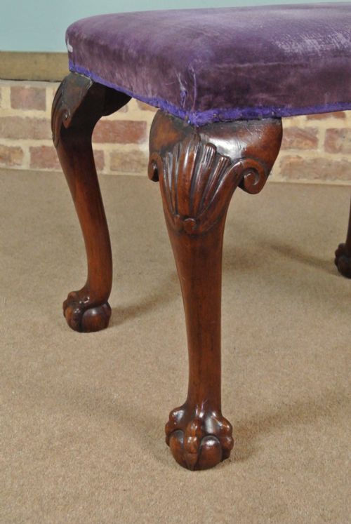 fig 2. Georgian Mahogany Ball and Claw Cabriole Legged Stool c. 1780