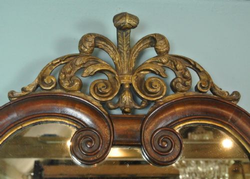 fig 1. Exemplary Queen Anne Walnut Cushion Frame Mirror with Original Plate c. 1700