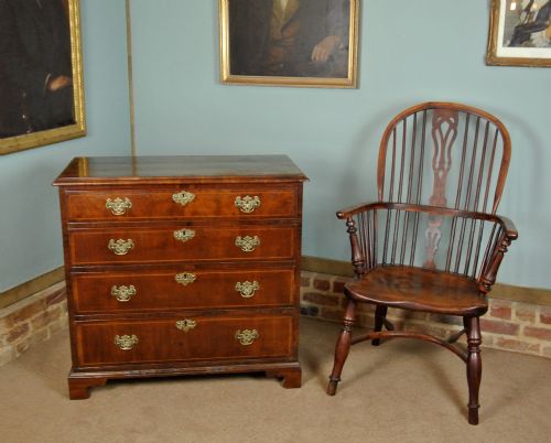 fig 1. Good Small Georgian Walnut Chest of Drawers of Excellent Colour