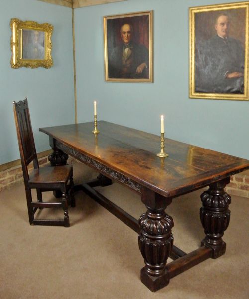 fig 1. 17th Century Oak Refectory Dining Table Seating 8