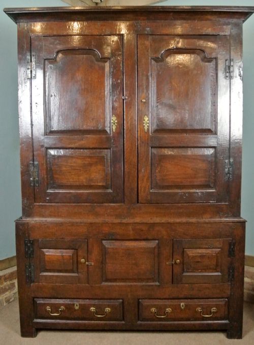 Early Georgian Oak Clothes Press C. 1730