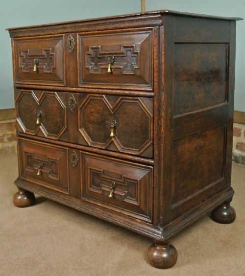 fig 1. Charming and Small 17th Century Oak and Fruitwood Chest of Drawers c. 1670