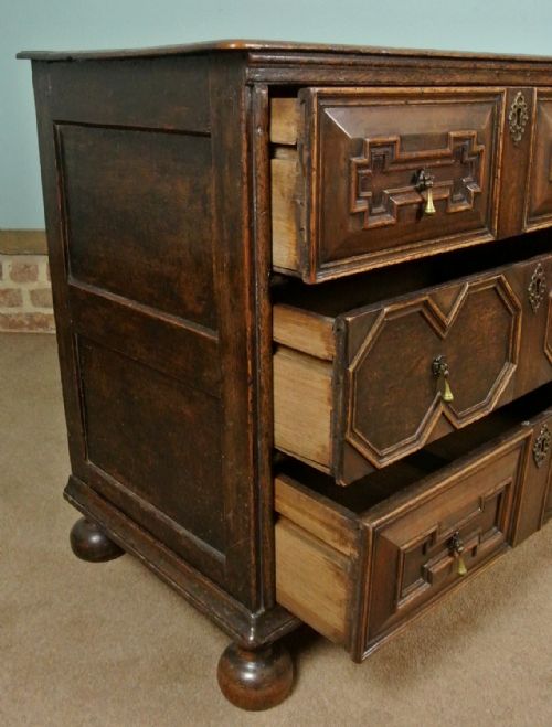 fig 3. Charming and Small 17th Century Oak and Fruitwood Chest of Drawers c. 1670