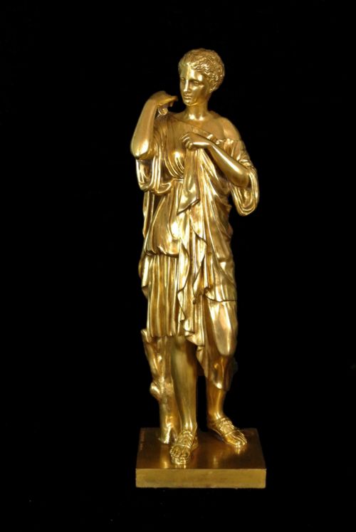 Barbedienne Collas Foundary French Gilt Bronze of Diana of Gabii C. 1860