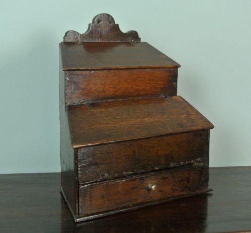 Charming Early 18th Century Welsh Oak Double Wall Hung Spice Box