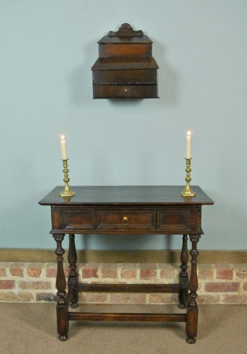 fig 1. Charming Early 18th Century Welsh Oak Double Wall Hung Spice Box