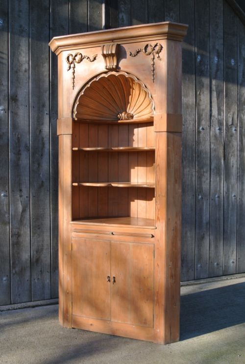 Impressive Late Victorian Pine Corner Display Cabinet
