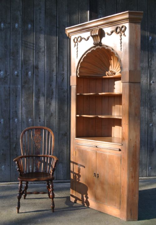 fig 1. Impressive Late Victorian Pine Corner Display Cabinet