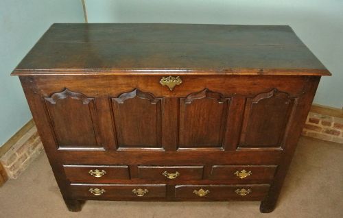 fig 3. Impressive and Beautiful George II Welsh Oak Mule Chest with Original Brasses c. 1750