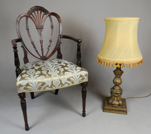 fig 1. Extremely Fine George III Hepplewhite Shield Backed Chair c. 1780
