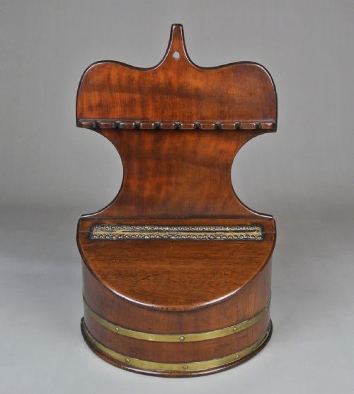 Charming and Rare George III Coopered Salt Box and Spoon Rack C. 1760