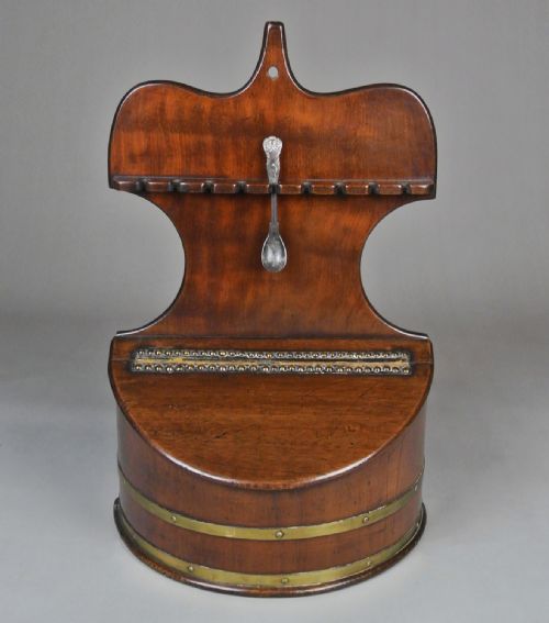 fig 2. Charming and Rare George III Coopered Salt Box and Spoon Rack c. 1760