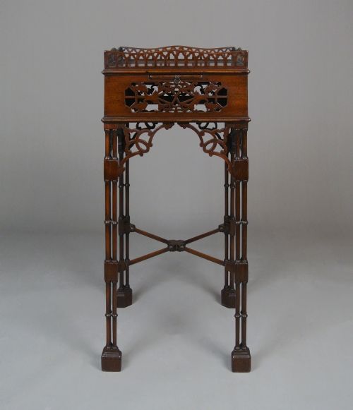 Fine Early 19th Century Mahogany Tea Kettle Stand of Chinese Chippendale Form