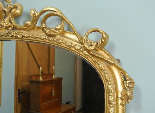 fig 1. Monumental mid-19th Century Carved Giltwood Rococo Mirror c. 1850
