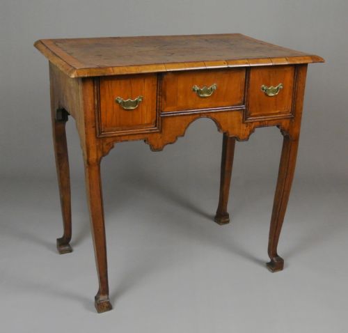 Beautiful Georgian Walnut and Yew Wood Lowboy of Rare Form C. 1750