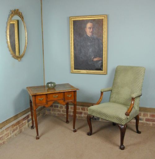 fig 2. Beautiful Georgian Walnut and Yew Wood Lowboy of Rare Form c. 1750