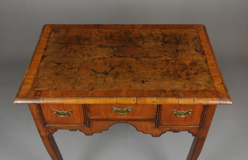 fig 3. Beautiful Georgian Walnut and Yew Wood Lowboy of Rare Form c. 1750