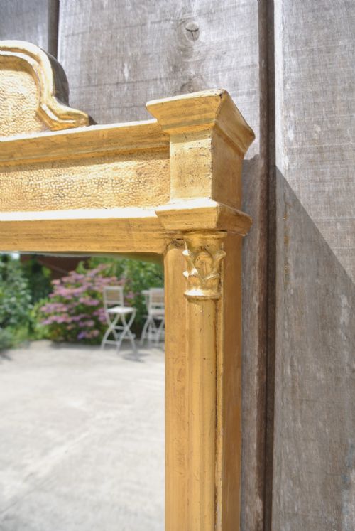 fig 2. Beautiful and Large 19th Century Gothic Revival Giltwood Overmantle Mirror c. 1890