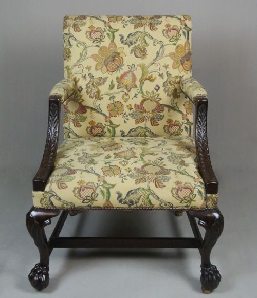 George II Cuban Mahogany Gainsborough Chair C. 1740