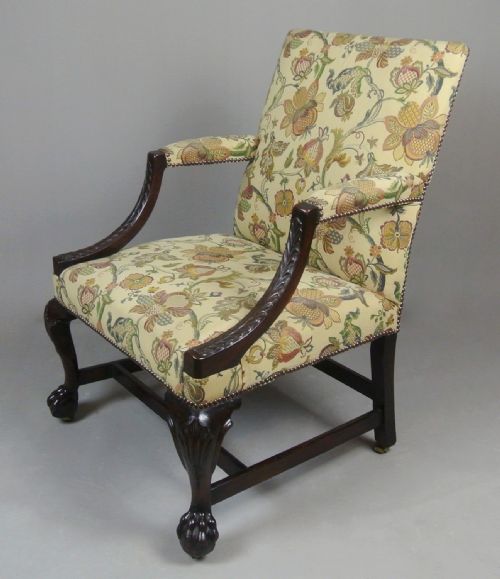 fig 2. George II Cuban Mahogany Gainsborough Chair c. 1740