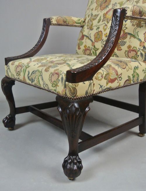 fig 3. George II Cuban Mahogany Gainsborough Chair c. 1740