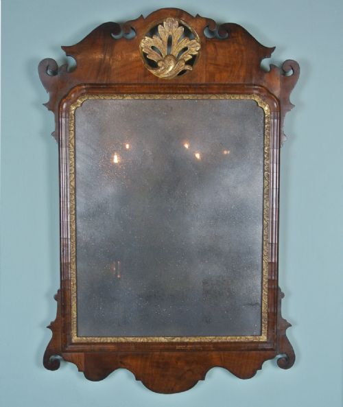 Fine Original and Untouched George II Mirror with Original Plate C. 1750