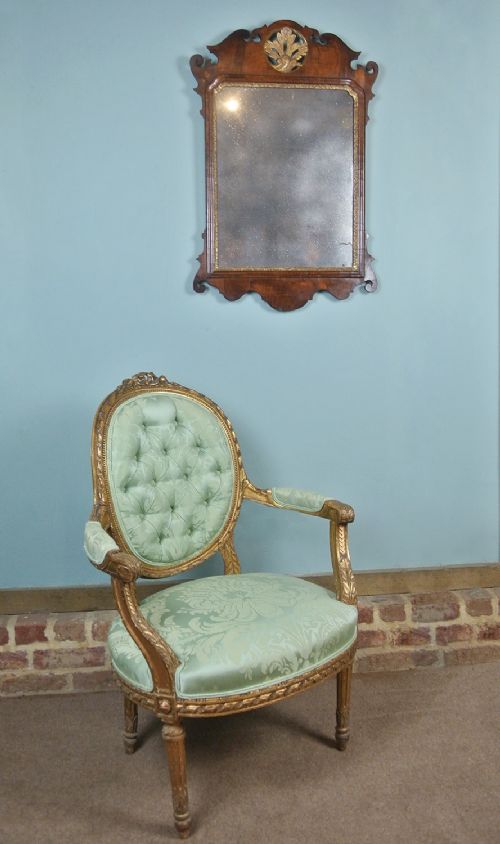 fig 1. Fine Original and Untouched George II Mirror with Original Plate c. 1750
