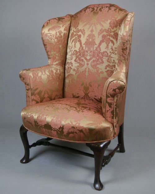 Exemplary George I Mahogany Wingback Armchair C. 1715