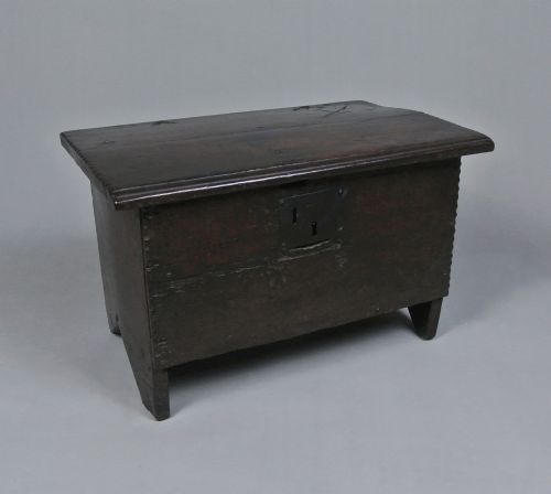 Rare Charles I Oak Child’s Coffer with Excellent Colour and Patination C. 1630
