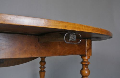 fig 2. Pretty and Practical French Fruitwood Oval Drop Leaf Table c. 1880