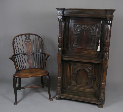 fig 2. Rare Early 17th Century Oak and Elm Half Press c. 1620