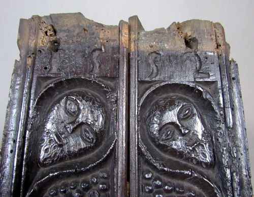 fig 1. Pair of Elizabethan Gothic Oak Carved Panels dated 1552