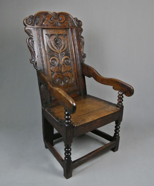 fig 1. 17th Century Oak Wainscot Chair 