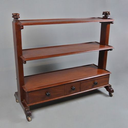 Substantial William IV Mahogany Buffet or Book Trolley C. 1840