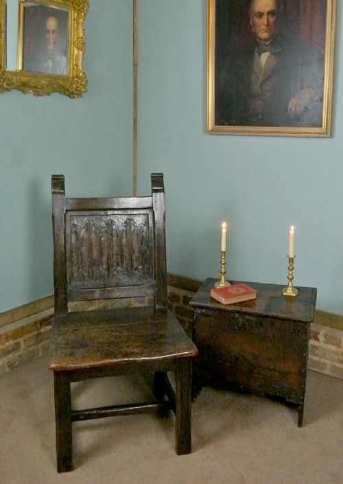 fig 1. Charles I Oak Chair with Linen Fold Back Panel c.1640