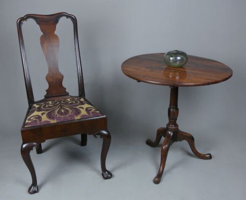 fig 1. Original George II Walnut Side Chair with Braganza Feet c. 1740