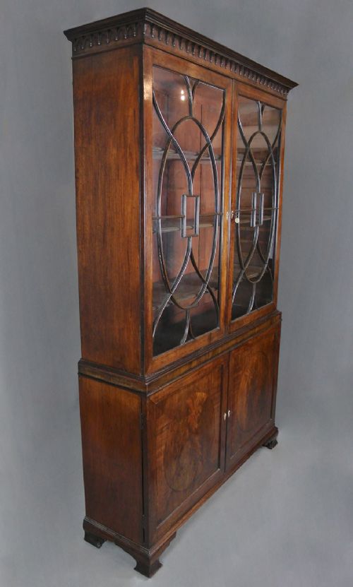 fig 2. Slender George III Mahogany Bookcase Cabinet in Manner of Gillows c. 1780